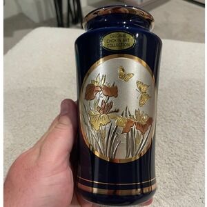 Chokin‎ Art Collection Vase Japan Metal Engravings Samurai Flowers Butterfly